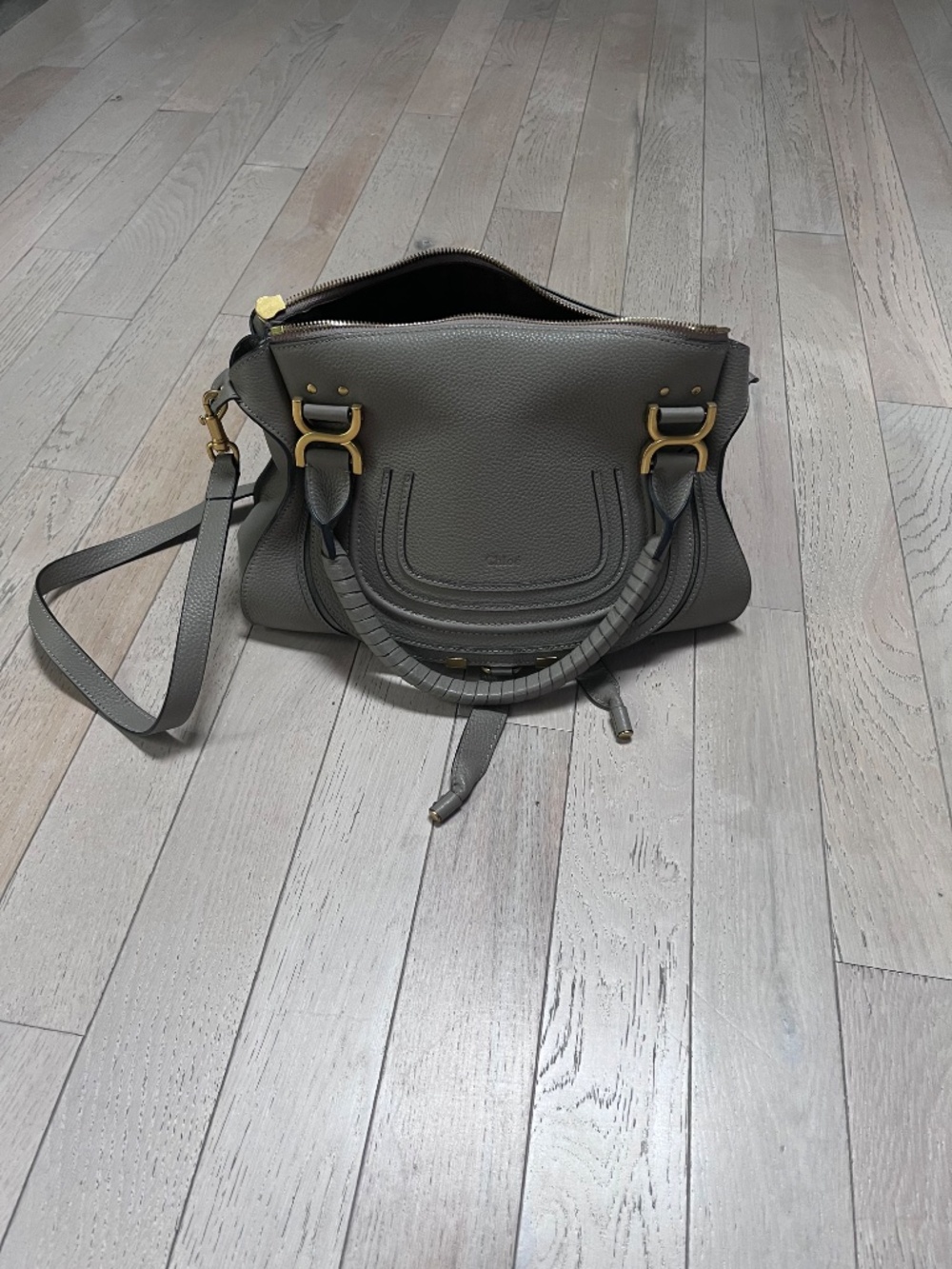 Marcie inspired Medium Saddle Bag in Cashmere Gray